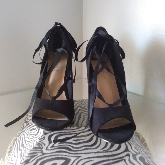 SHOEDAZZLE LaceUp Open-Toe dress heel - Picture 1 of 5